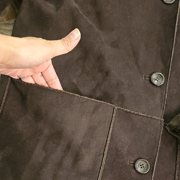 Brown Suede-like Women's Jacket - Picture 3 of 7